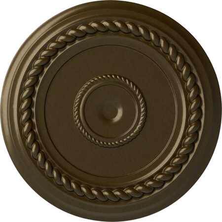 Ekena Millwork Alexandria Rope Ceiling Medallion (Fits Canopies up to 4 5/8"), 19 5/8"OD x 1 1/2"P, Brass CM18ALBRS